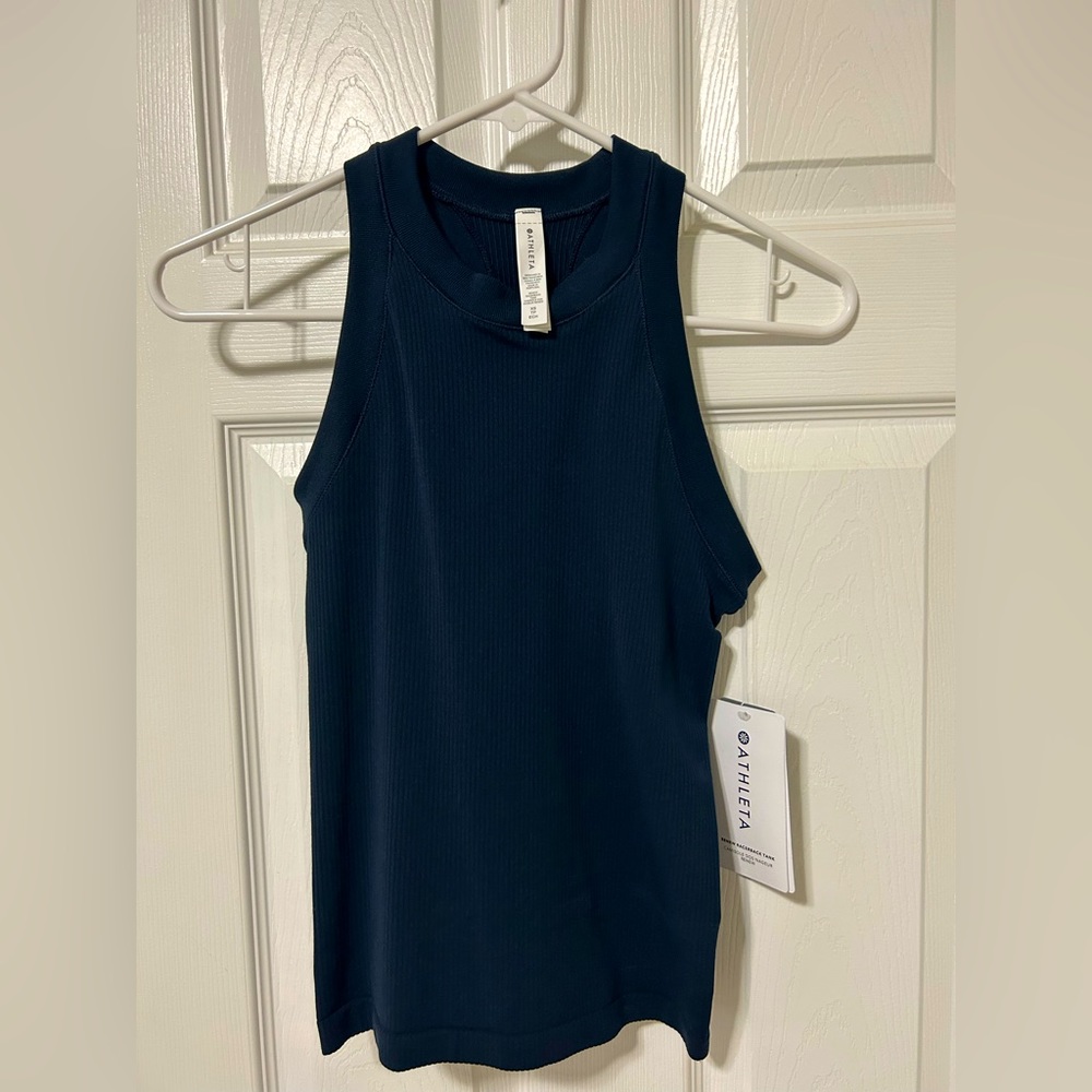 Athleta Renew Seamless Racerback Tank, Navy. XS. NWT.